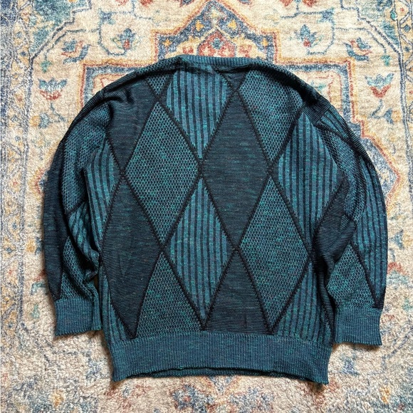 Vintage 80s St. Michael Diamonds Pullover Sweater Large - Picture 2 of 4